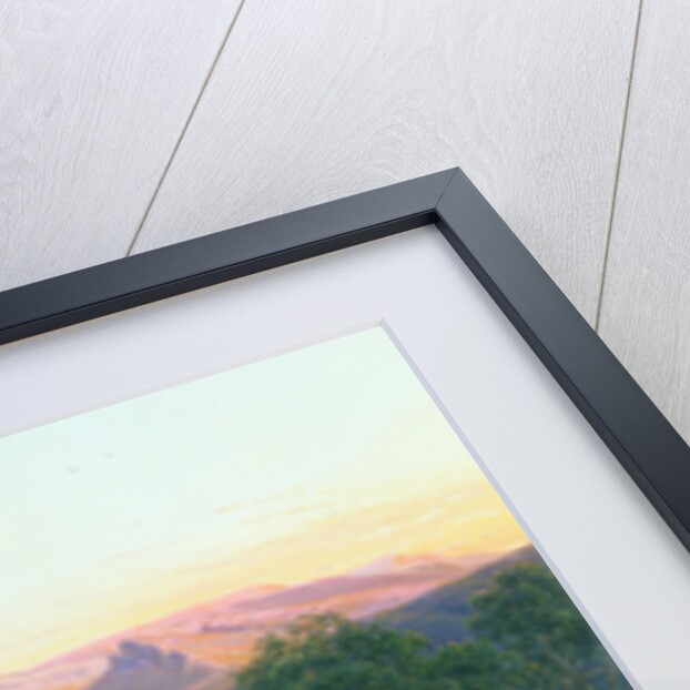 Aborigines by a Fire before Mount William as seen from Mount Dryden in the Grampians, Victoria, 1892 by Eugen von Guerard