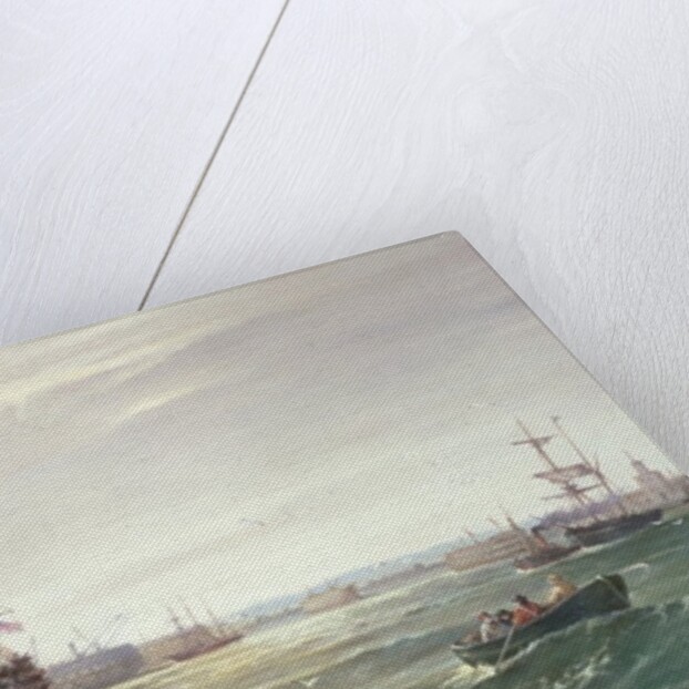 Portsmouth Harbour: HMS 'Victory' among the Hulks, 1892 by Robert Ernest Roe