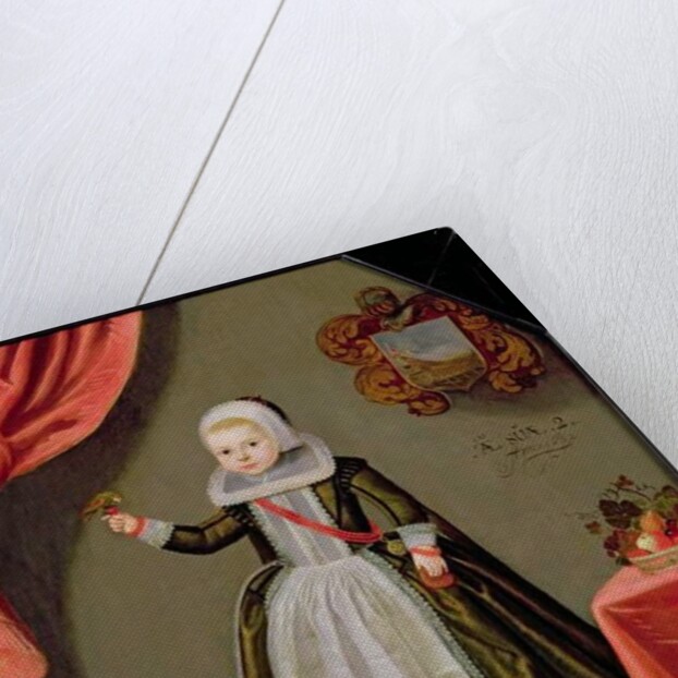 Portrait of a Young Girl with a Bird on her Finger and a Dog at her Feet, 1632 by Dutch School