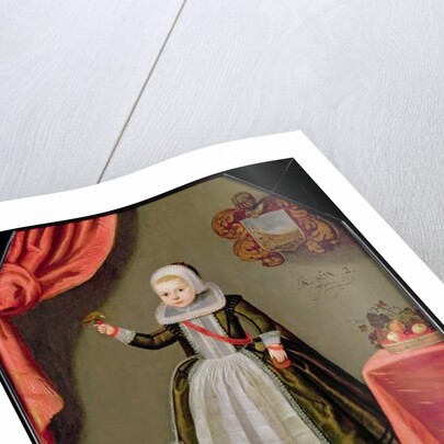 Portrait of a Young Girl with a Bird on her Finger and a Dog at her Feet, 1632 by Dutch School