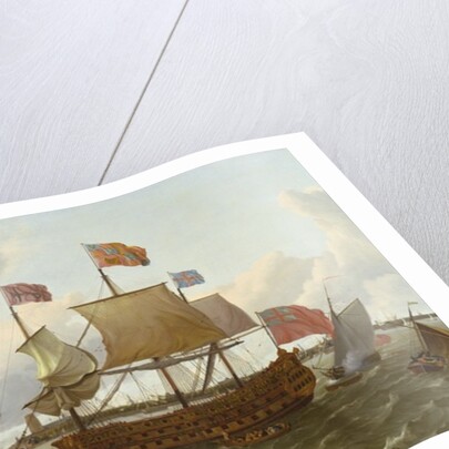 The Three-Master 'Britannia' in Rotterdam, 1698 by Ludolf I Backhuysen