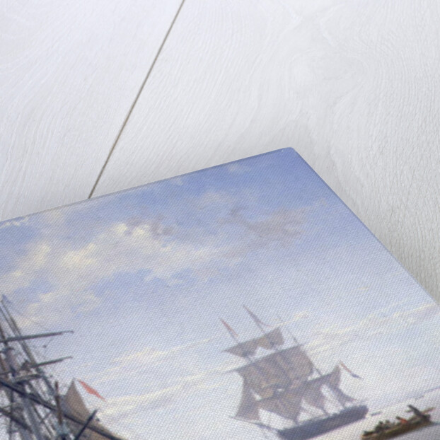 Ships in a Dutch Estuary, 19th century by W.A. van Deventer