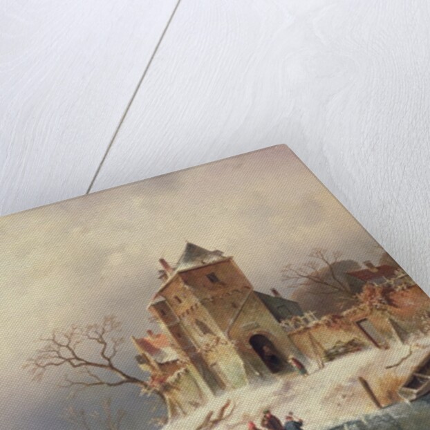 Frozen Winter Scene, 19th century by Charles-Henri-Joseph Leickert