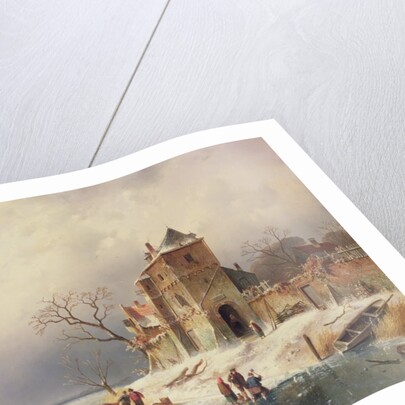 Frozen Winter Scene, 19th century by Charles-Henri-Joseph Leickert