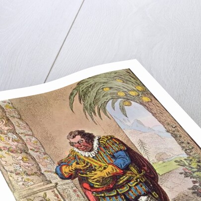 Caricature of Pizarro contemplating the product of his new Peruvian mine by James Gillray