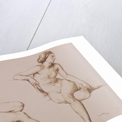 Sepia Drawing of Nude Woman, c.1860 by William Mulready