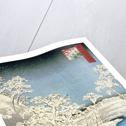 Drum Bridge and Setting Sun Hill at Meguro, 1857 by Ando or Utagawa Hiroshige