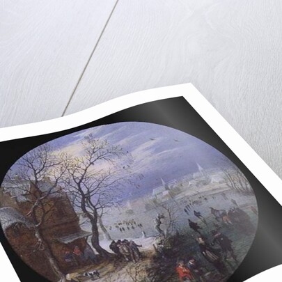 A Winter Skating Scene by Adriaen Pietersz. van de Venne