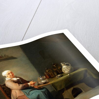 A Woman in a kitchen by Willem van the Elder Herp