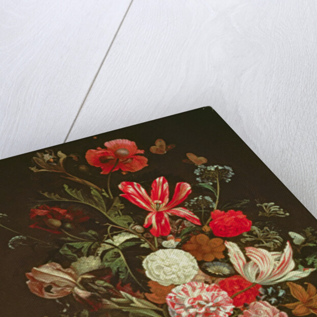 A Still Life of flowers in a glass vase, 17th century by Jacob Rootius