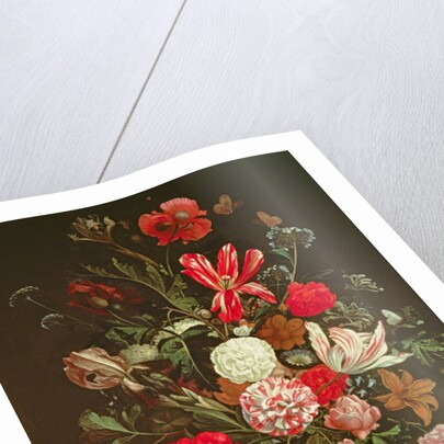 A Still Life of flowers in a glass vase, 17th century by Jacob Rootius