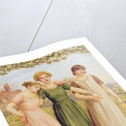 Three Young Girls, 19th century by Kate Greenaway