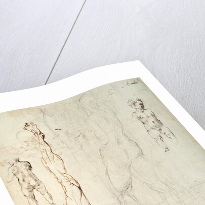 Study of the Christ Child and an Anatomical Drawing with Notes by Michelangelo Buonarroti