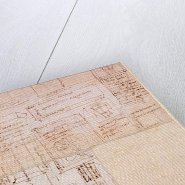 Sketch of Marble Blocks for Statues with Notes by Michelangelo Buonarroti