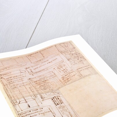 Sketch of Marble Blocks for Statues with Notes by Michelangelo Buonarroti
