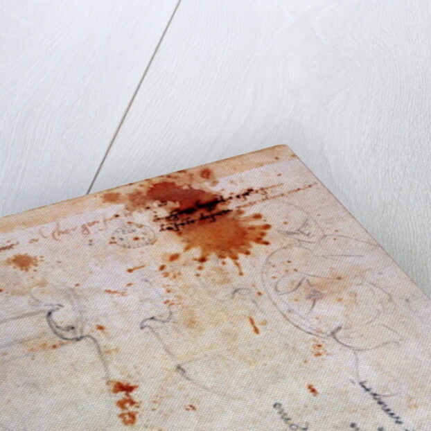 Drawing of an Urn and Figure with Notes by Michelangelo Buonarroti