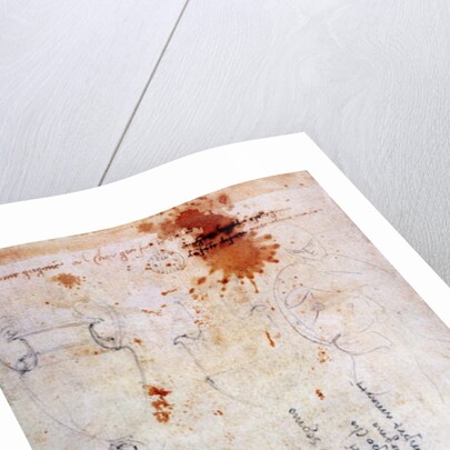 Drawing of an Urn and Figure with Notes by Michelangelo Buonarroti