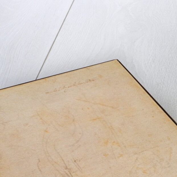 Sketch of a figure with artist's signature by Michelangelo Buonarroti