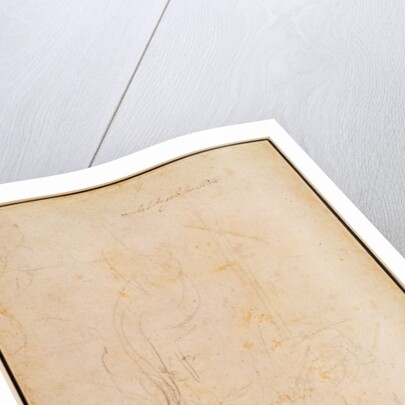 Sketch of a figure with artist's signature by Michelangelo Buonarroti