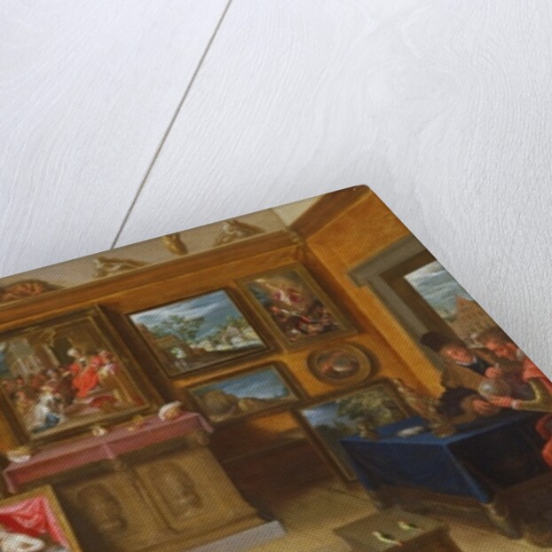 Picture Gallery with a Man of Science Making Measurements on a Globe, 1612 by Frans II the Younger Francken