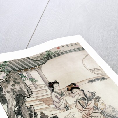 Chinese ladies in a garden by Qing Dynasty Chinese School