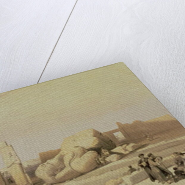 Fragments of the Great Colossus, at the Memnonium, Thebes, 1937 BC by David Roberts