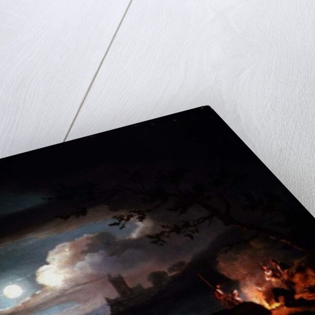 Teignmouth by moonlight by Thomas Luny