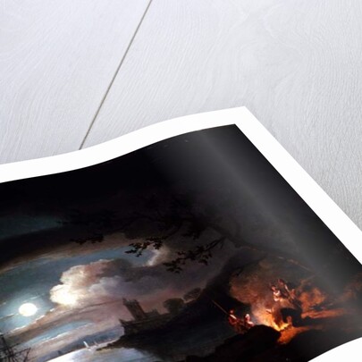 Teignmouth by moonlight by Thomas Luny