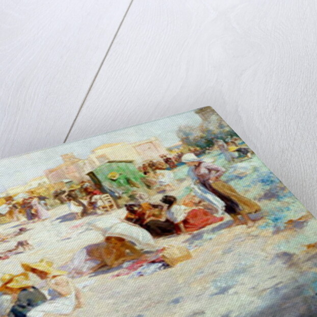 A Busy Beach in Summer by Alois Hans Schram