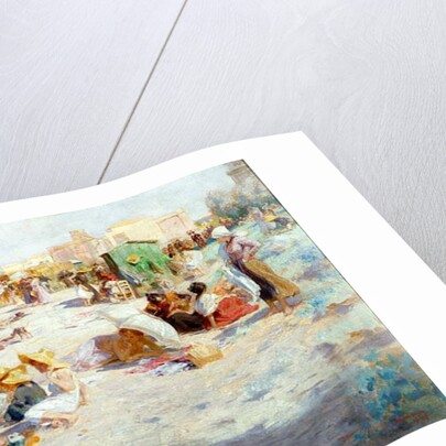 A Busy Beach in Summer by Alois Hans Schram