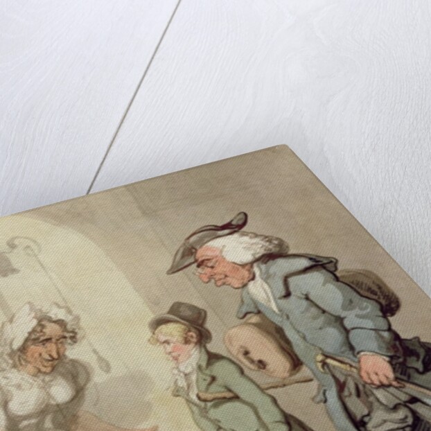 The Bear and Bear Leader - passing the Hotel d'Angleterre, 1776 by Thomas Rowlandson