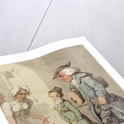 The Bear and Bear Leader - passing the Hotel d'Angleterre, 1776 by Thomas Rowlandson