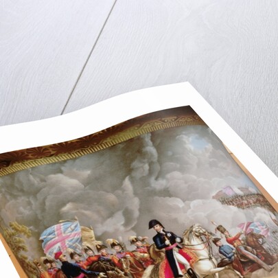 Vase with depiction of Wellington and his officers at the battle of Waterloo in 1815 by School English
