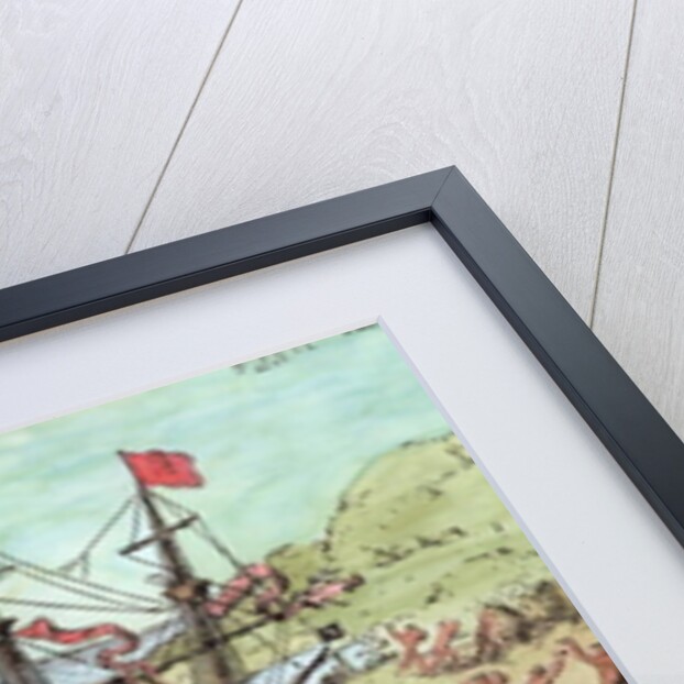 Columbus landing on the island of Hispaniola in 1492 greeted by Arawak Natives, 1886 by Theodor de Bry