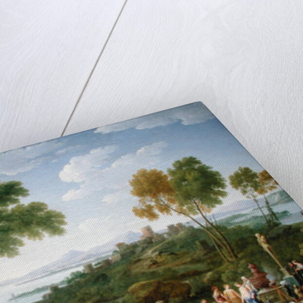 An Extensive Italianate Landscape with a Sacrifice, 1728 by Hendrik van Lint