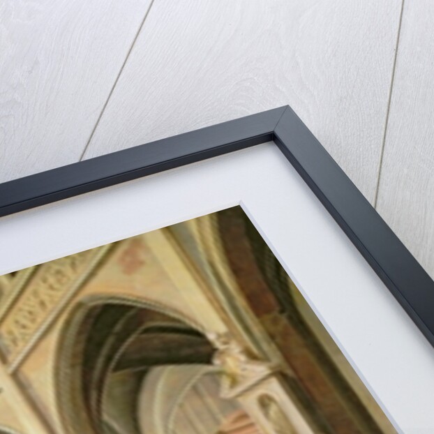 Church interior, with people at prayer in the foreground and a small procession in the main aisle by Bartolomeus van Bassen