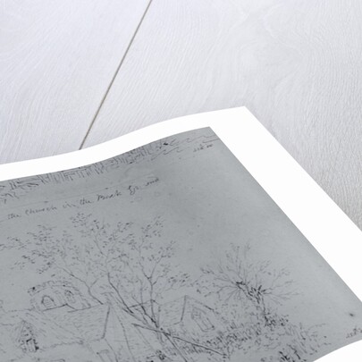 Cottage at Holton with the church in the background by John Constable