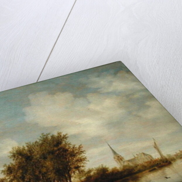 River Landscape with Church by Salomon van Ruisdael or Ruysdael