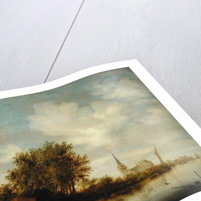 River Landscape with Church by Salomon van Ruisdael or Ruysdael