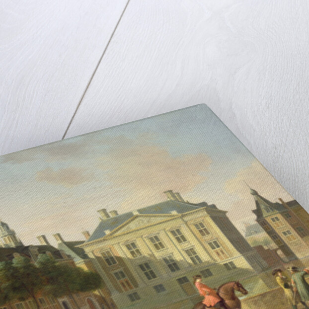 The Mauritshuis from the Langevijverburg, the Hague, with hawking party in the foreground by Gerrit Adriaensz Berckheyde