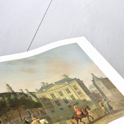 The Mauritshuis from the Langevijverburg, the Hague, with hawking party in the foreground by Gerrit Adriaensz Berckheyde