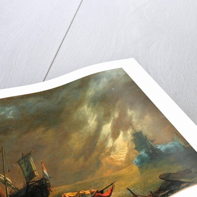 View of a Harbour at Sunset by Lieve Verschuier