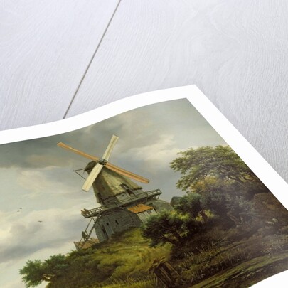 Windmill by a River by Jacob Isaaksz. or Isaacksz. van Ruisdael