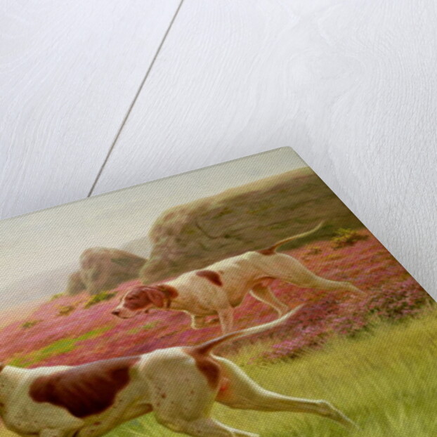 Pointers in a Landscape, 19th century by Harrington Bird