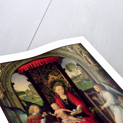 Madonna and Child with two Angels by Hans Memling