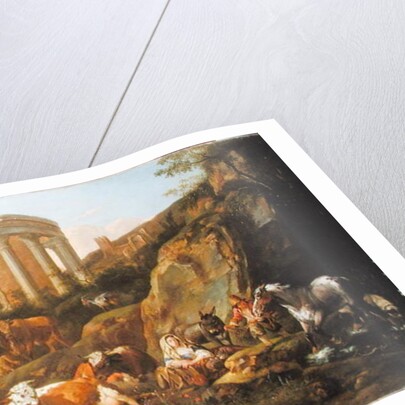Farm animals in a Classical landscape, 1684 by Johann Heinrich Roos