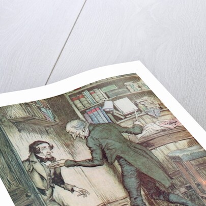 Scrooge and Bob Cratchit by Arthur Rackham
