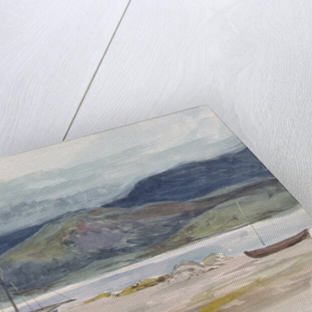 Hilly coast scene with boats, 19th century by John Absolon