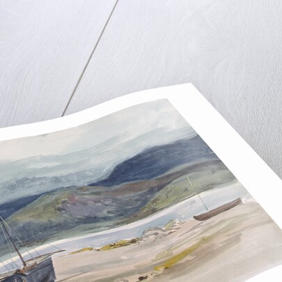 Hilly coast scene with boats, 19th century by John Absolon