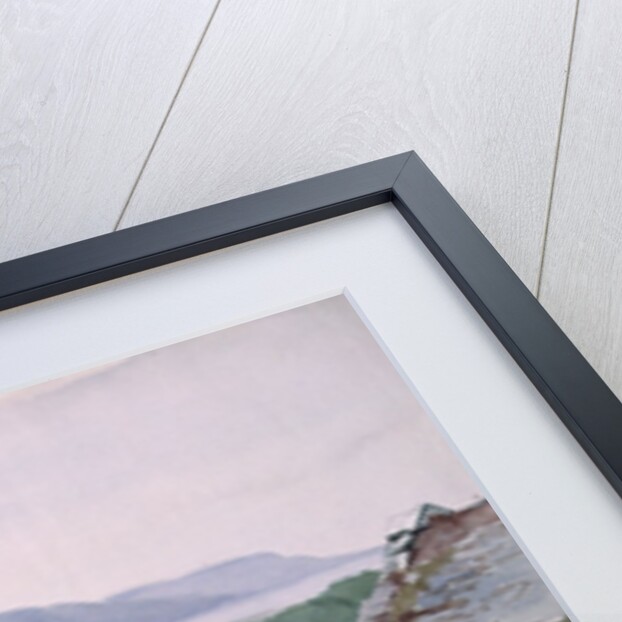 A hilly bay, seen from a wall over a roof, 19th century by John Absolon